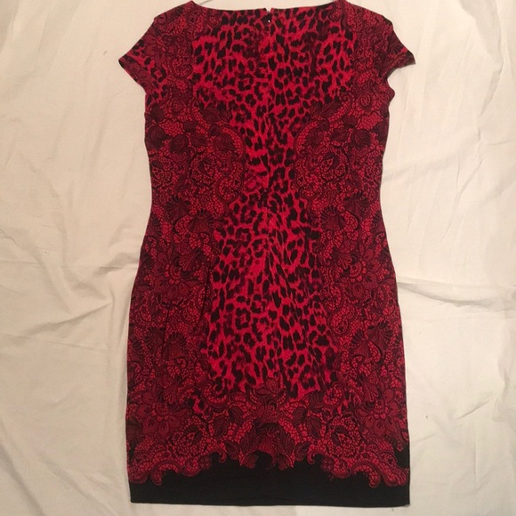 Cache jersey print dress fully lined cap sleeve - Picture 3 of 3